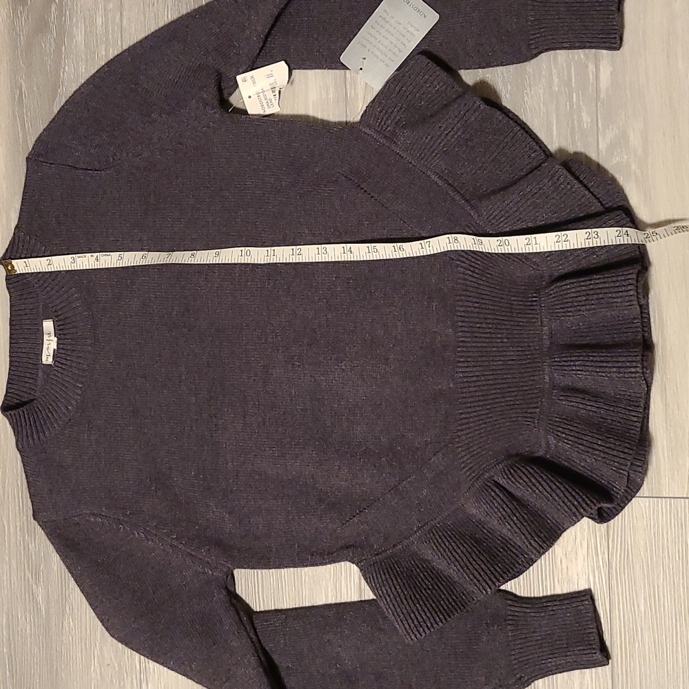 💝Maisie Grey Ruffle Knit Sweater - Picture 11 of 12